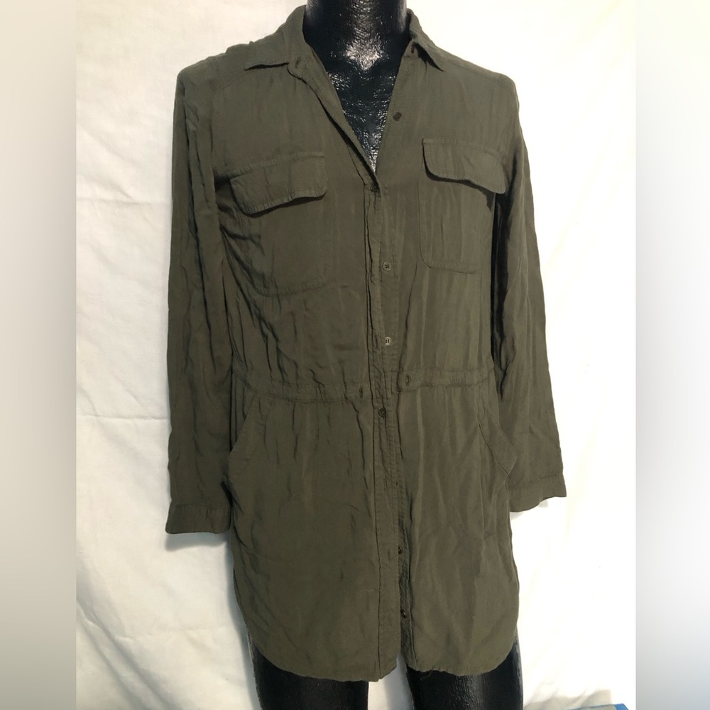 Forever 21 Olive Utility Shirt dress Women's sz small